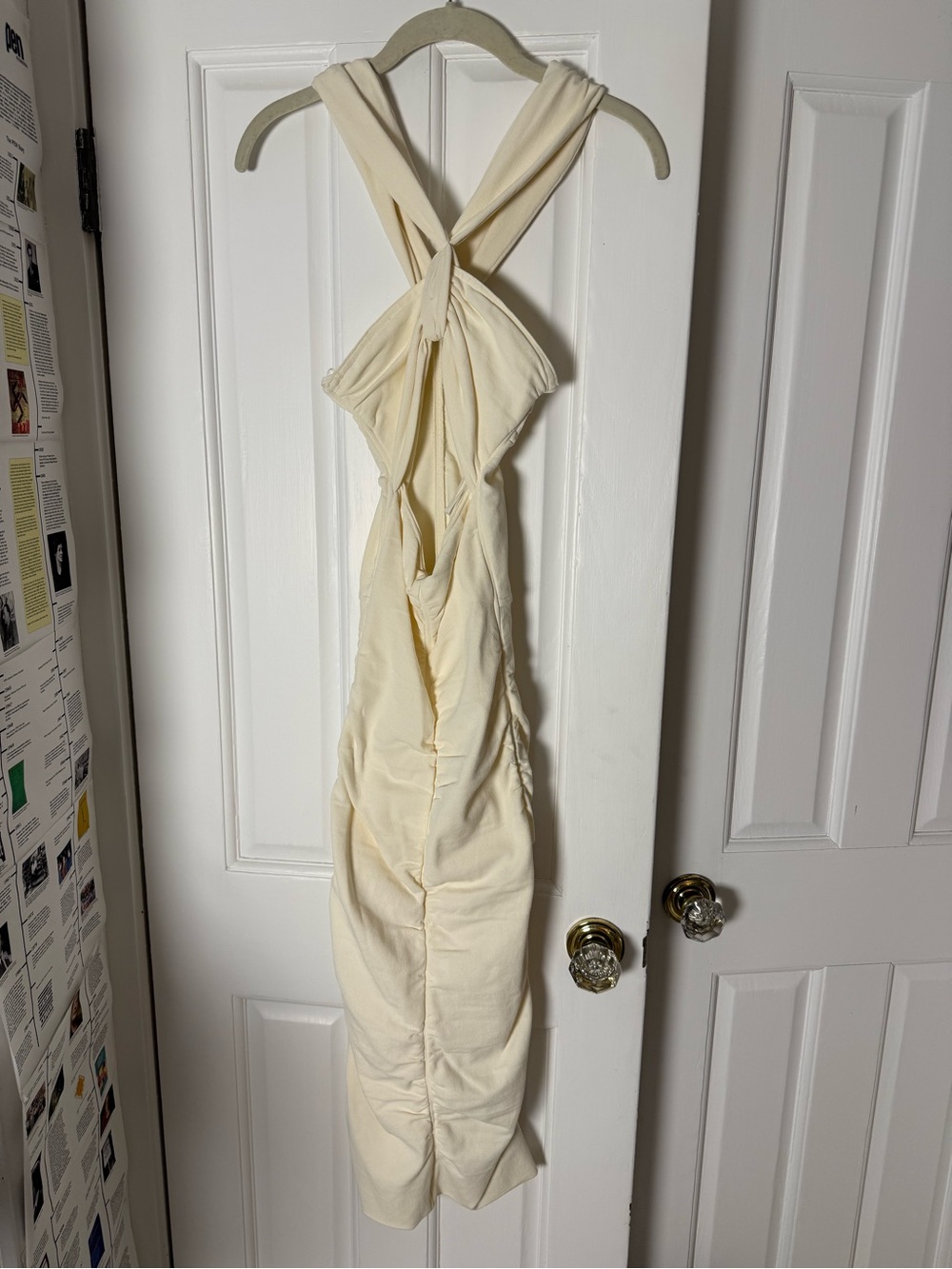 Sandro Ivory Cross-Back Bodycon Dress